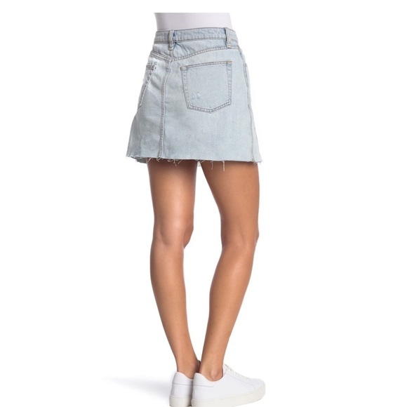 Nwt Free People Ripped Denim Mini Skirt Montauk - Picture 2 of 12